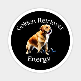 Golden Energy-Golden Retriever with Weights Magnet